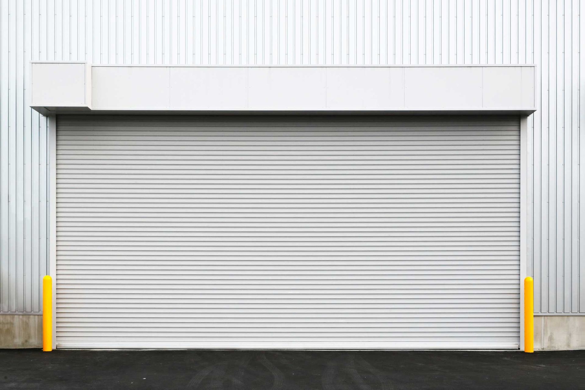 View of a business garage door representing garage door repair showcasing durability and style.