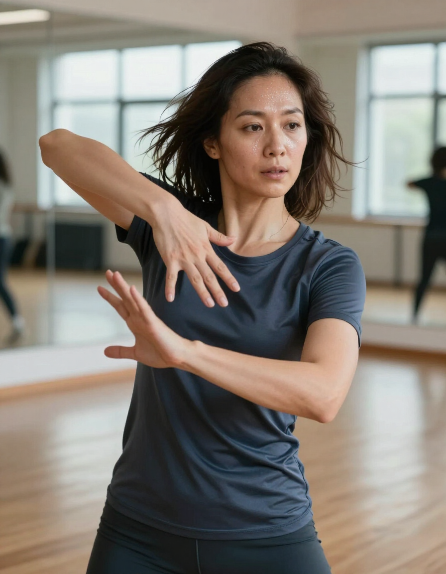 Instructor teaching a dance class