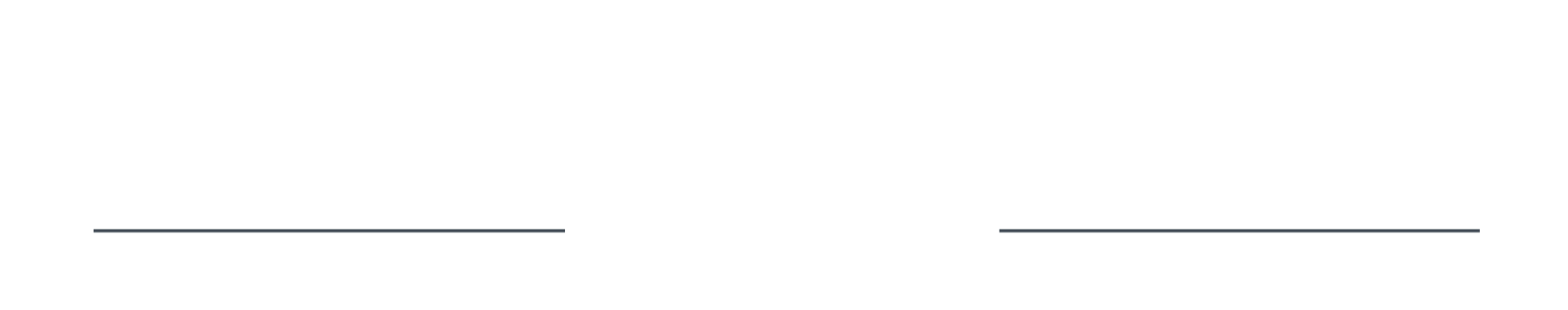 Two thin, horizontal, grey lines spaced apart, aligned horizontally against a plain white background.