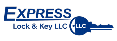 Express Lock & Key LLC logo in blue with a key graphic