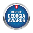 Best of Georgia Awards blue and silver circular logo with Georgia Business Journal text | Sam Smith Performance Car Care Center