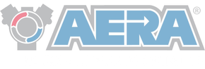 AERA logo with blue letters and a circular gray-red icon on the left