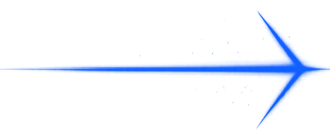 Blue arrow pointing right on a white background