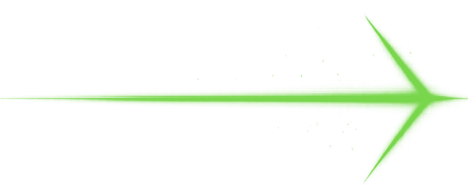 Bright green right-pointing arrow on a white background