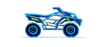 Blue futuristic off-road ATV with glowing wheels on a white background