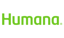 Humana logo in bright green on a white background