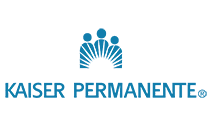 Kaiser Permanente logo in blue with stylized figures above the name