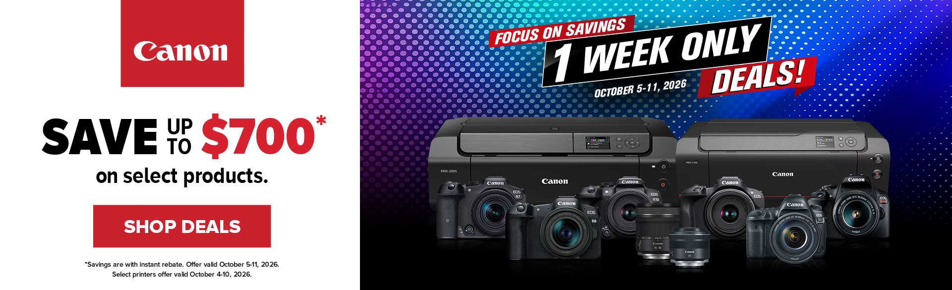 Save on Canon at Milford Photo