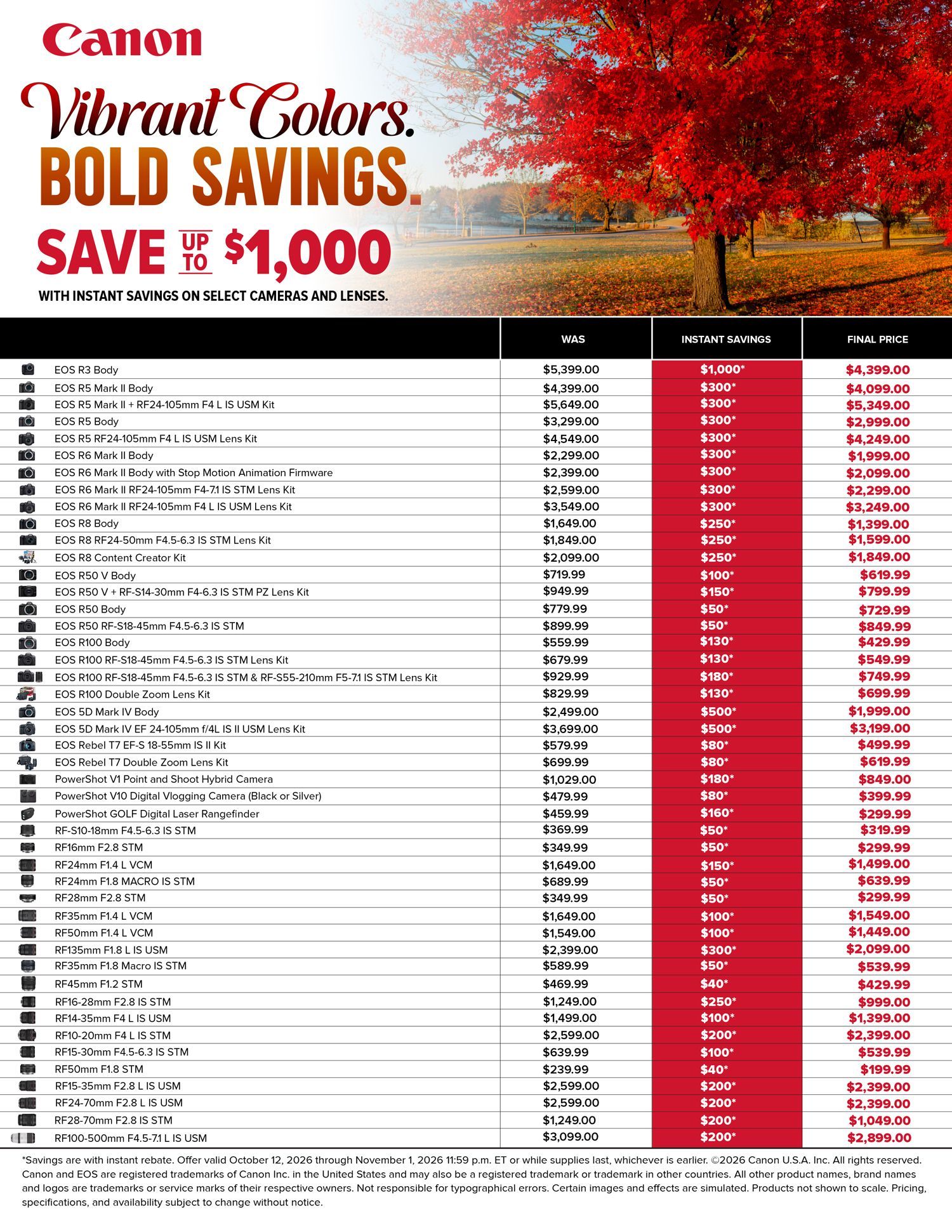 Save on Canon at Milford Photo