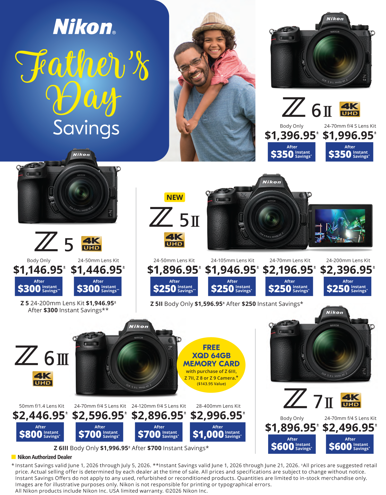 Save instantly on Nikon cameras, lenses and more!