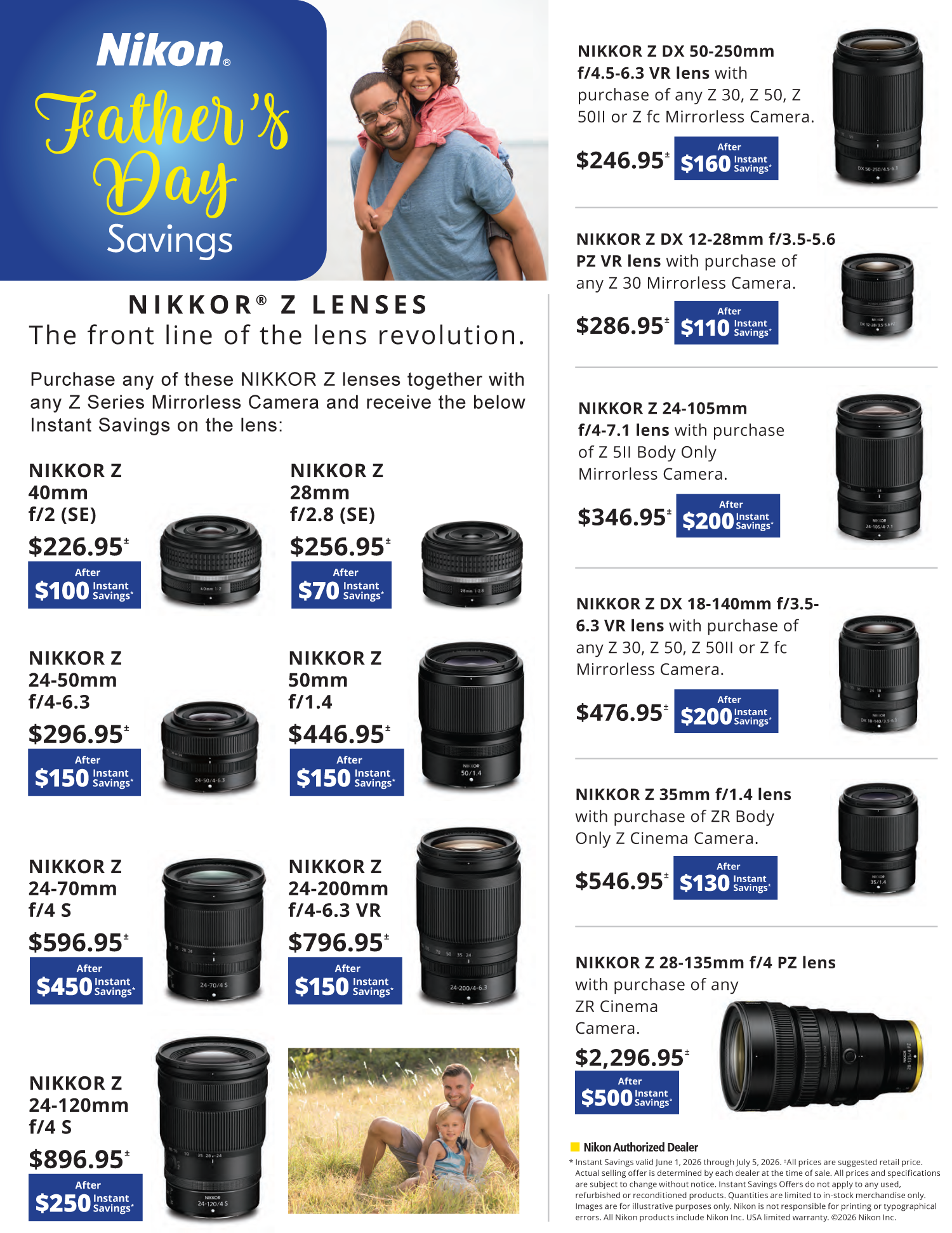 Save instantly on Nikon cameras, lenses and more!