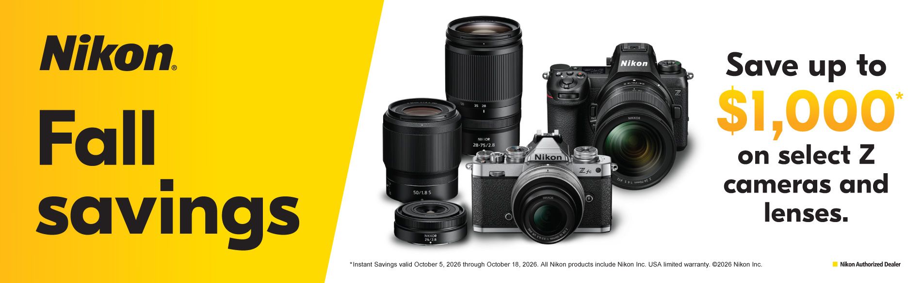 Save on Nikon at Milford Photo