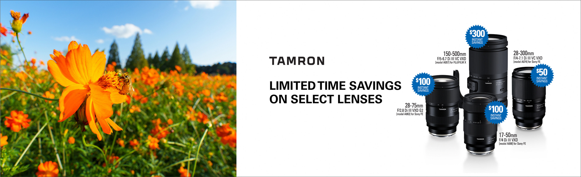 Save on Tamron lenses at Milford Photo