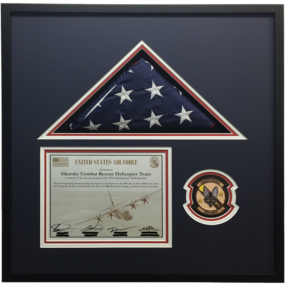 custom framing folded flag