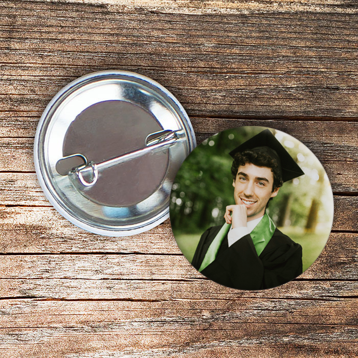 Custom photo buttons at Milford Photo