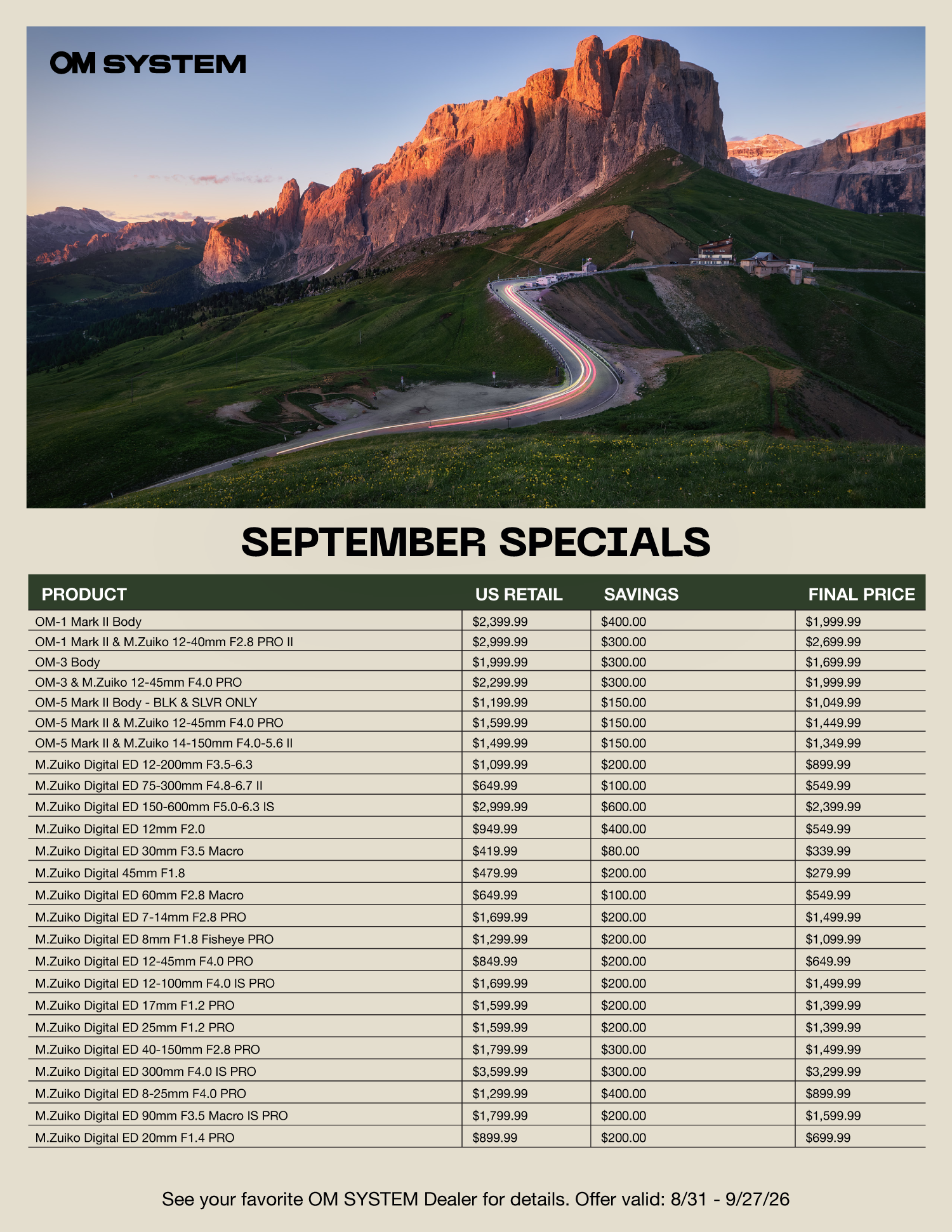 Save on OM SYSTEM at Milford Photo