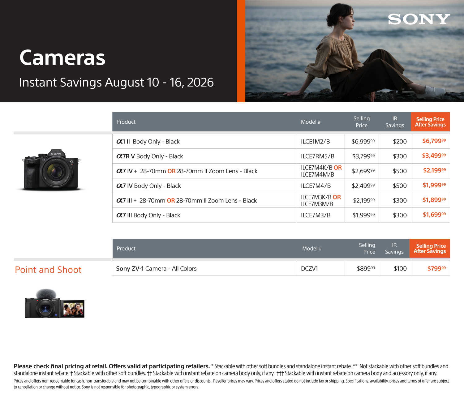 Instant Savings on Sony Cameras and Lenses at Milford Photo