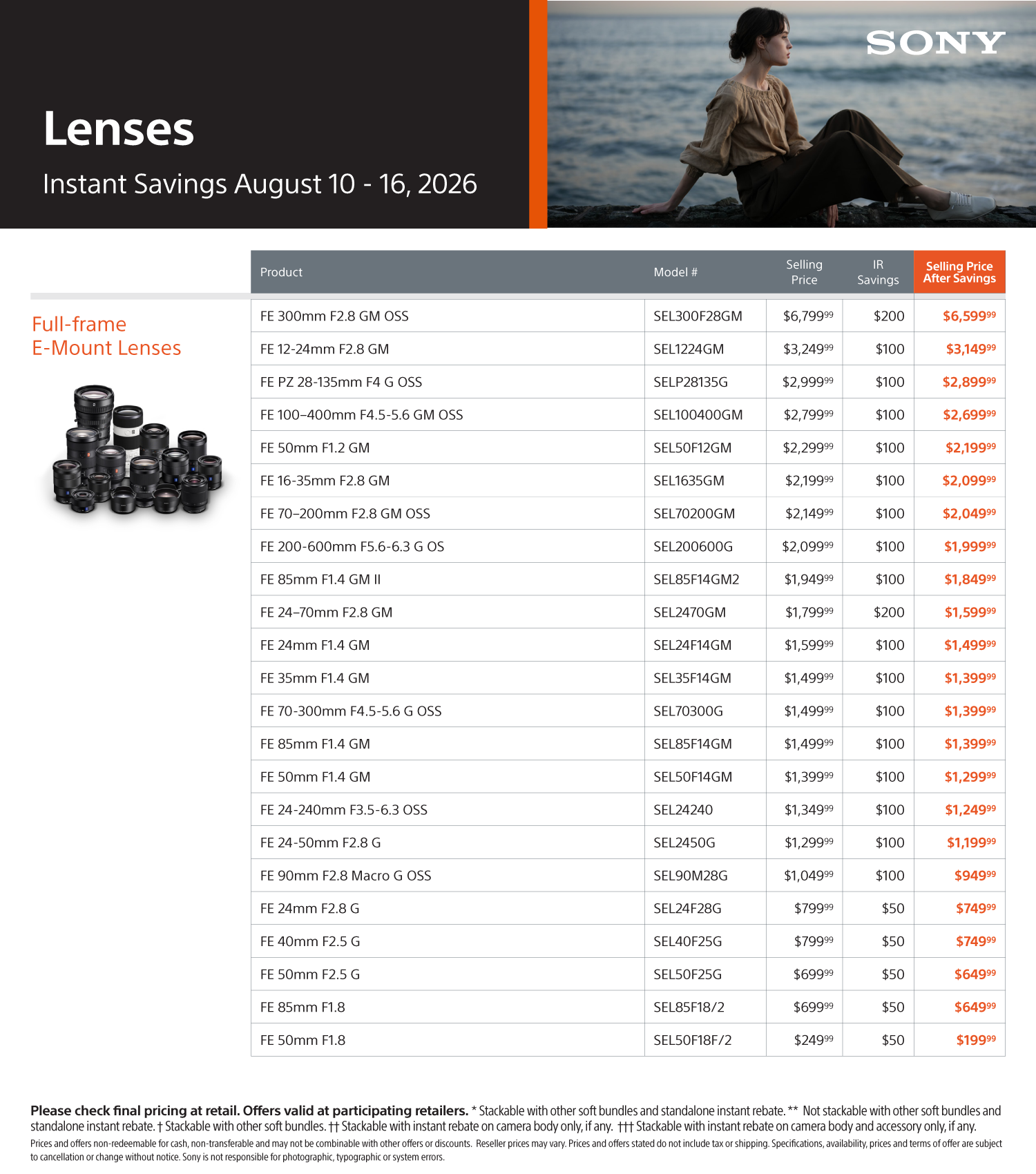Instant Savings on Sony Cameras and Lenses at Milford Photo