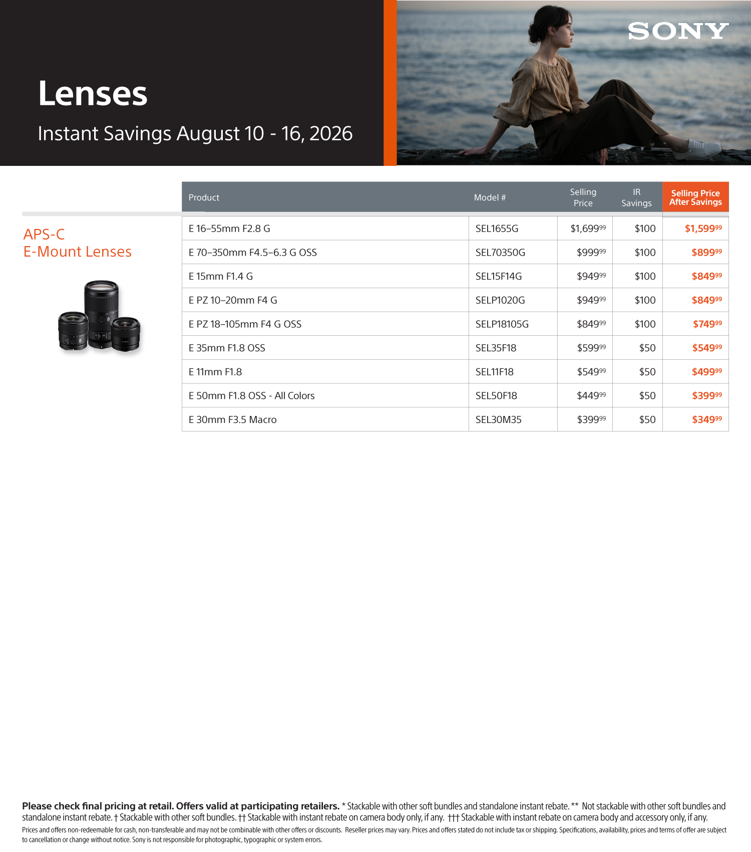 Instant Savings on Sony Cameras and Lenses at Milford Photo