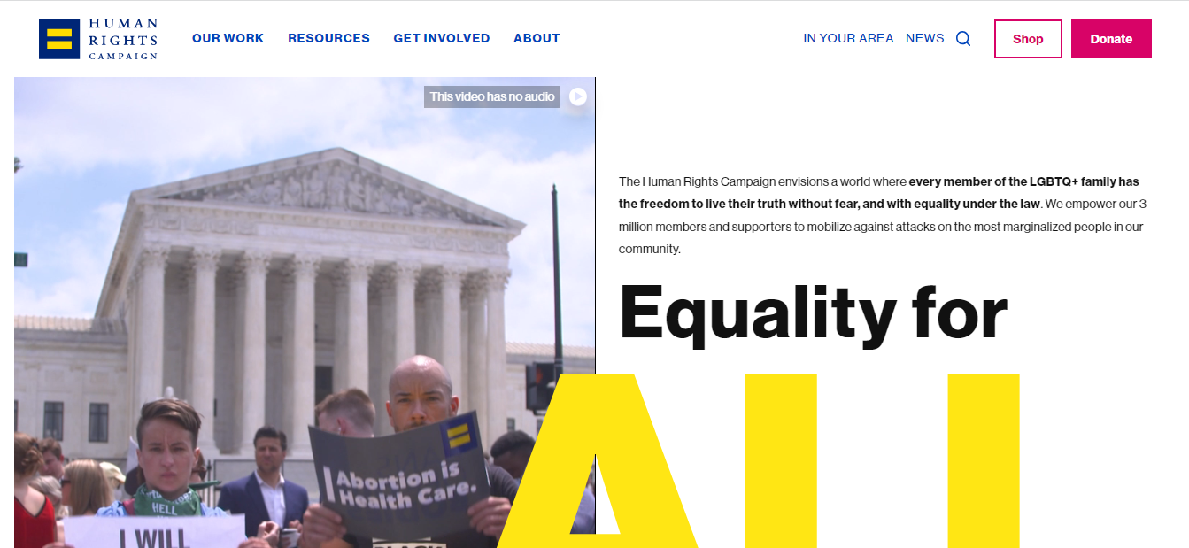 Thumbnail of Human Rights Campaign website Thumbnail of Human Rights Campaign website