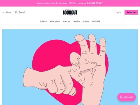A cartoon of two hands holding a heart on a website.