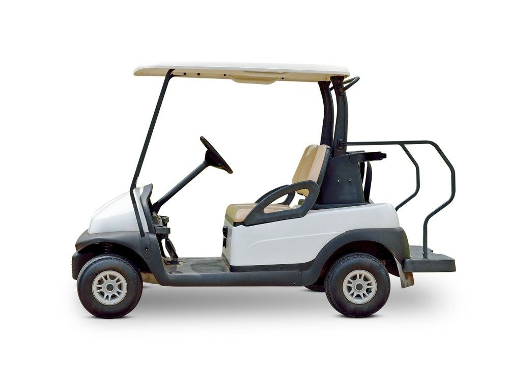 A White Golf Cart With a Canopy on a White Background — Central Coast Batteries In Long Jetty, NSW