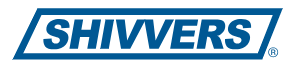 Shivers logo in blue italic text inside a blue rectangular outline on a white background
