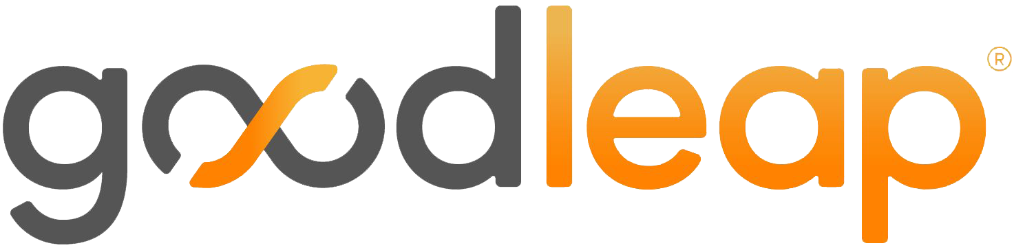 GoodLeap logo in gray and orange text with a stylized orange infinity symbol inside the “oo”