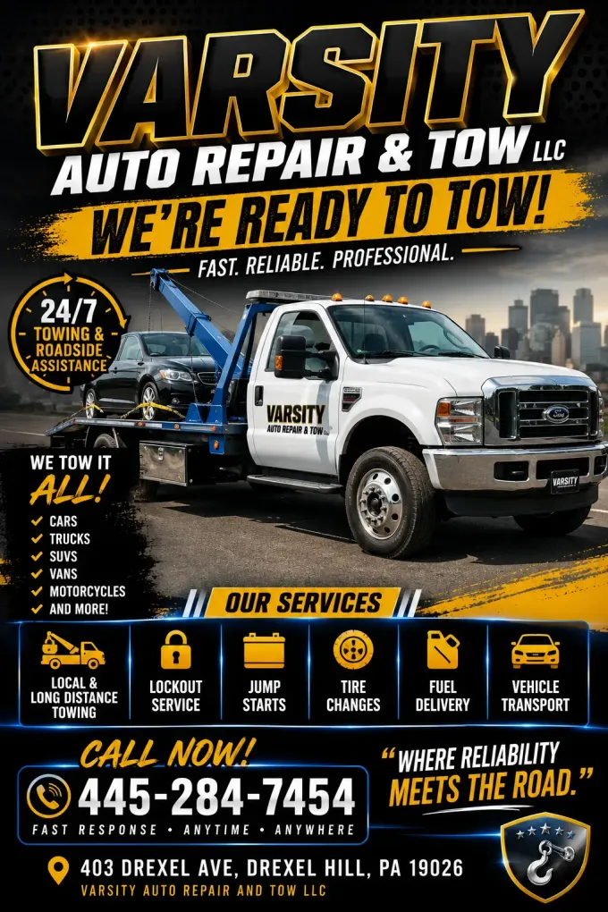 Towing Banner | Varsity Auto Repair and Tow LLC