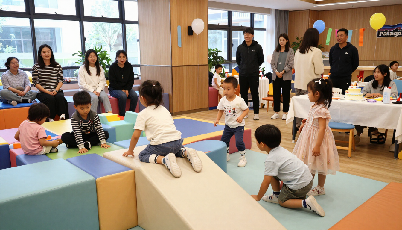 Niños disfrutando juegos seguros en un cumpleaños infantil en Puerto Madryn