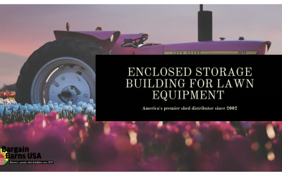 Enclosed Storage Building for Lawn Equipment