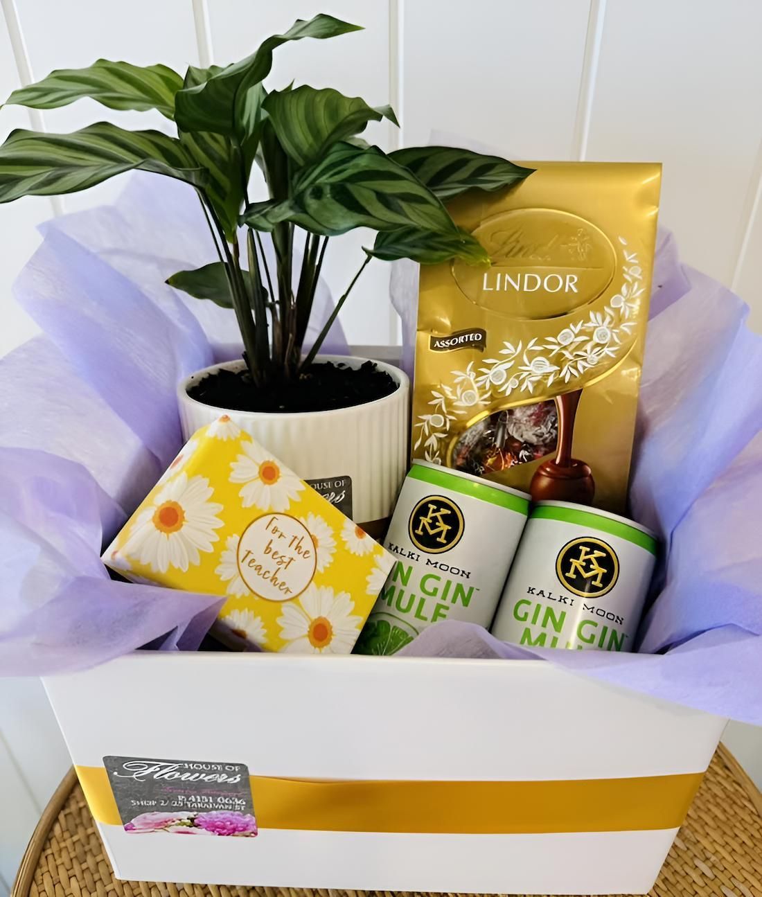 A Gift Box Filled With a Plant, Soap, Gin, and Chocolate — Bundaberg House of Flowers In Elliot Heads, QLD