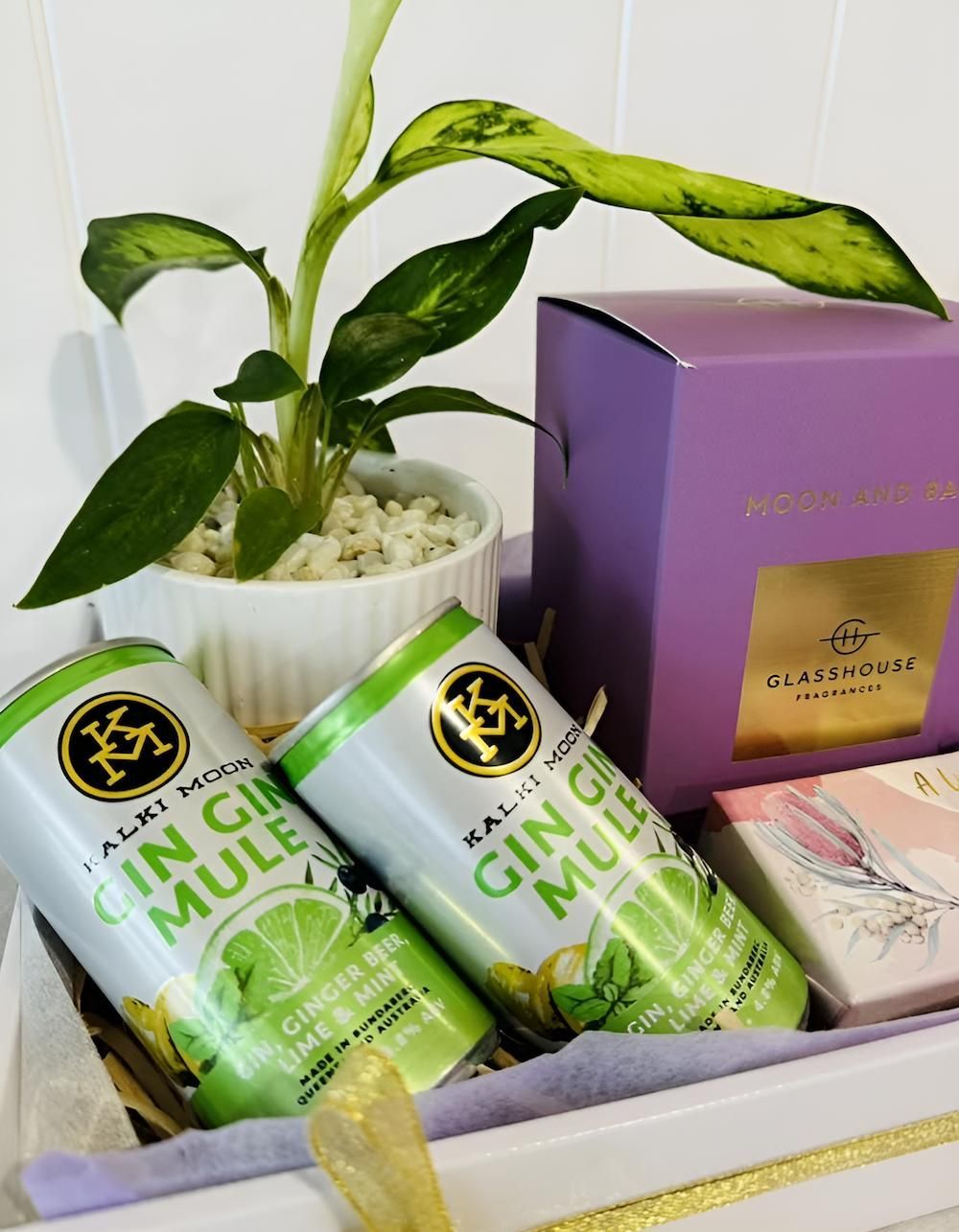 Two Cans of Ginger Mule Next to a Plant — Bundaberg House of Flowers In Coral Cove, QLD