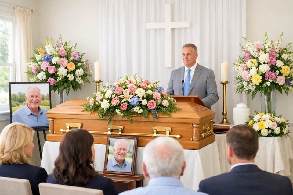 a small gathering for a funeral and cremation service in Fruita, CO