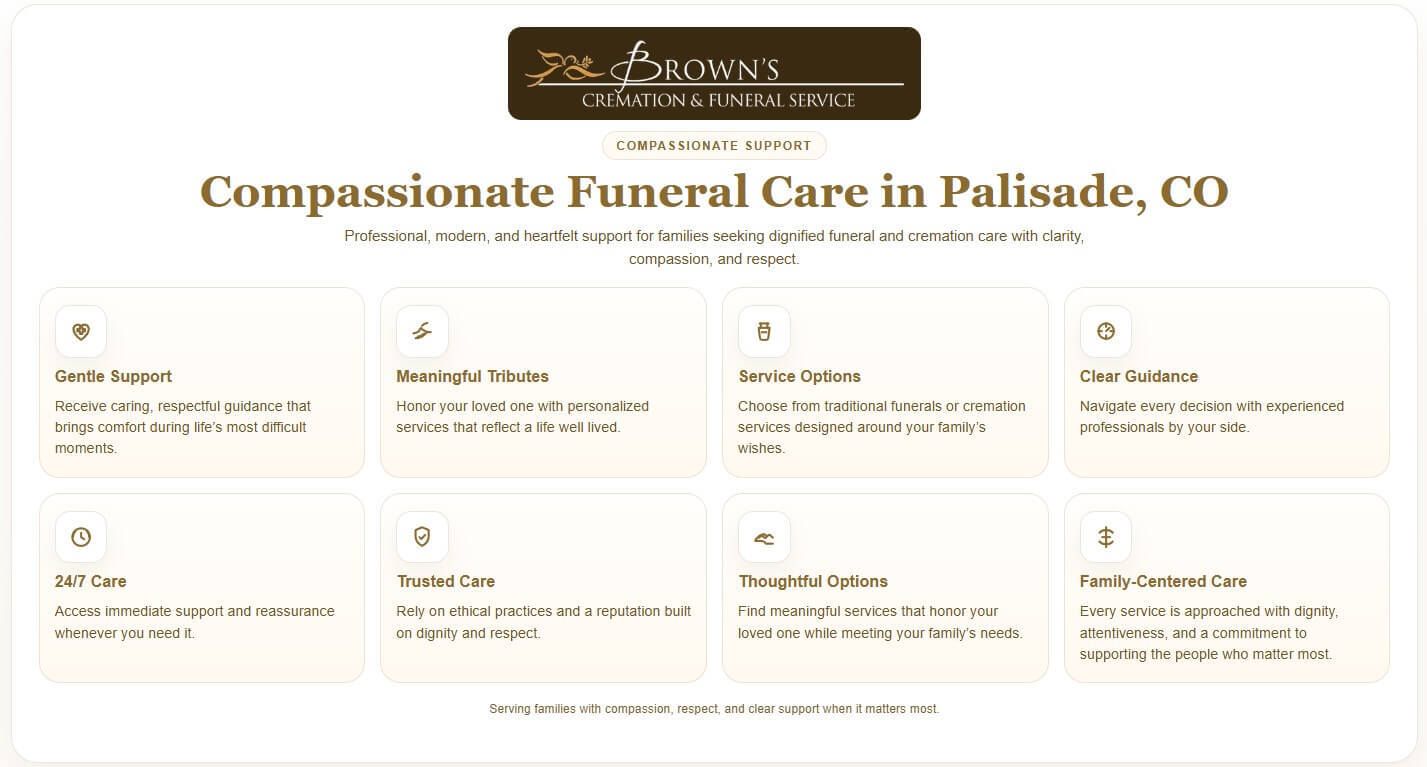 Brown’s Cremation & Funeral Service provides compassionate care in Palisade, CO