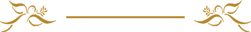 Gold floral ornamental divider with a thin horizontal line on a white background