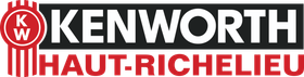 Logo rouge et blanc de la concession Kenworth Haut-Richelieu avec emblème « KW » stylisé