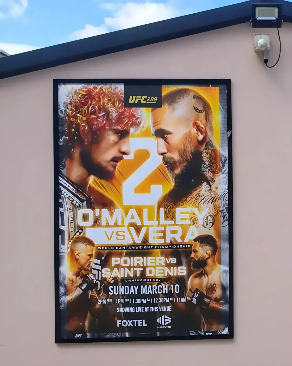 UFC Fight Poster on a Wall for O’malley vs. Vera — Fresh Print Signs In South Murwillumbah, NSW