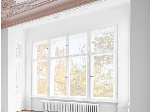 a room with a window.
