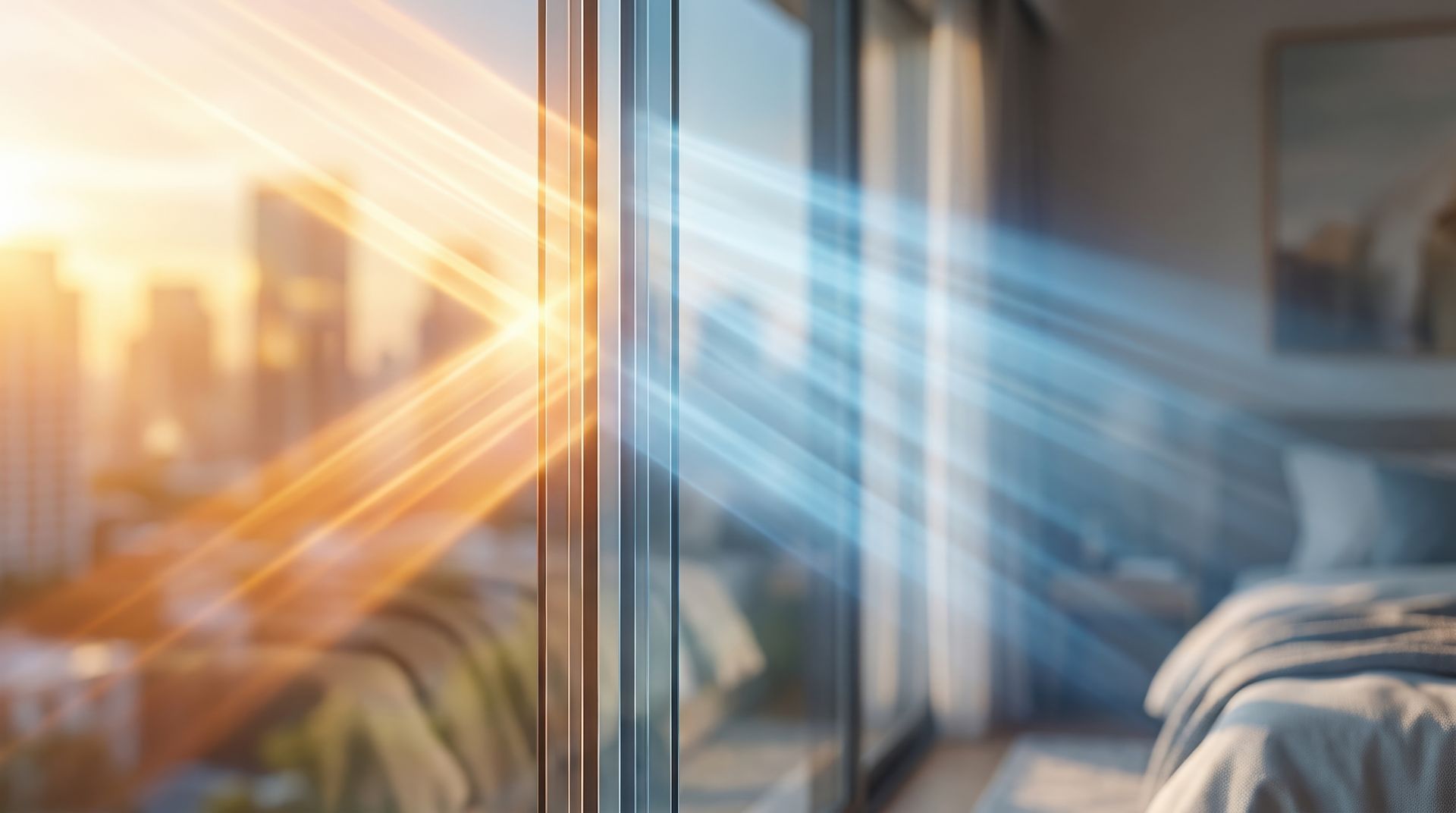 window glass reflecting heat