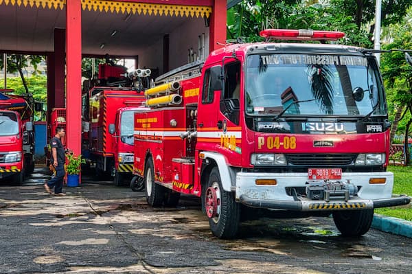 Red fire engine