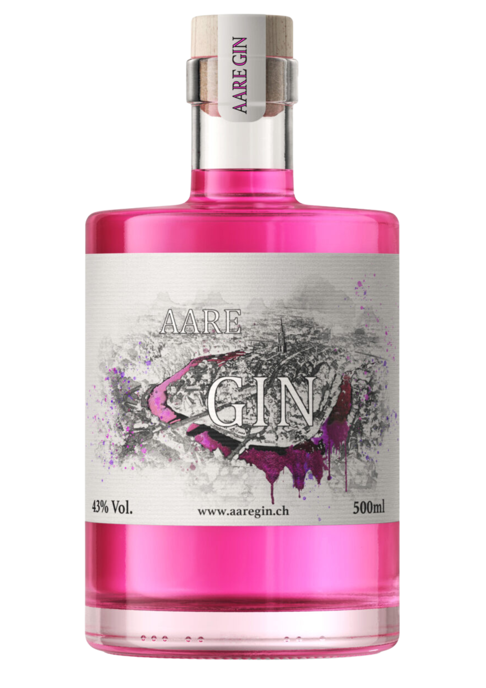 AARE GIN Pink Edition – Fruchtiger handgefertigter Gin aus der Schweiz mit Beerennoten.
