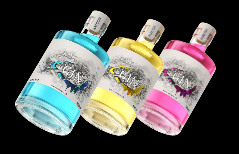 AARE GIN Flaschen – Hochwertiger Schweizer Gin in verschiedenen Editionen.