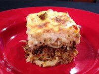 Pasta, Beef and Custard Pie