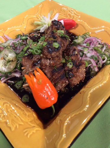 Thai Beef Skewers with Pickled Cucumbers