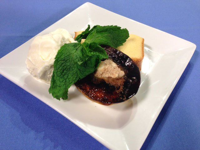 Grilled Peaches and Pound Cake