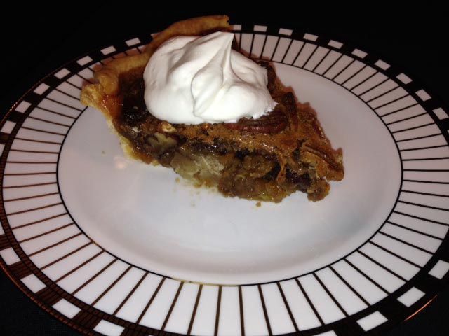 Bourbon Orange Pecan Pie with Bourbon Cream