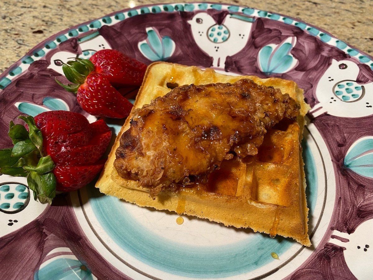 Chicken and Sour Cream Waffles