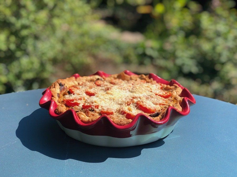 Eggplant, Tomato, and Mushroom Tart