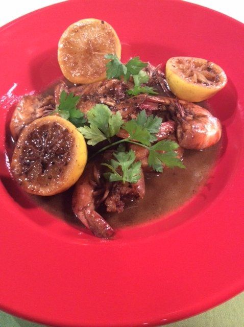Barbecued Shrimp w/Buttermilk Drop Biscuits